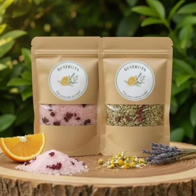 Duo de sach&ecirc;s Desfruta sais de banho e ch&aacute;