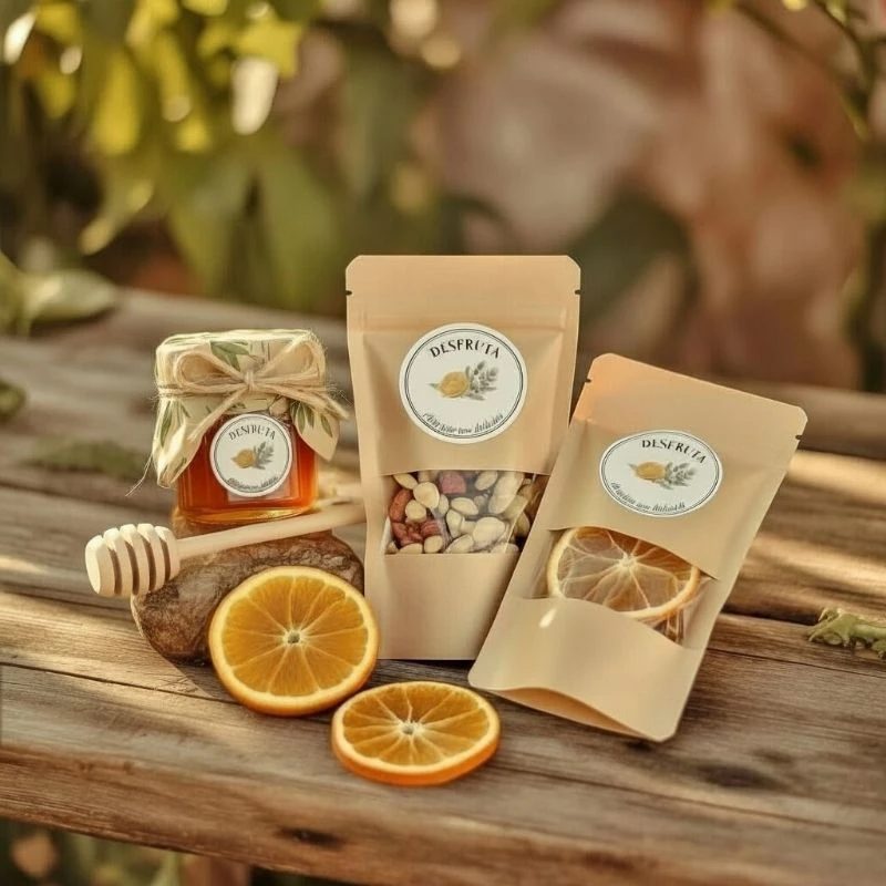 Trio Desfruta mel, mix de nuts e laranjas desidratadas