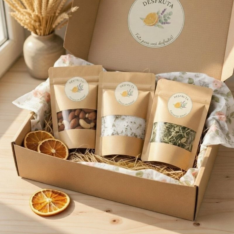 Kit Trio Desfruta com nuts, sais e ch&aacute;