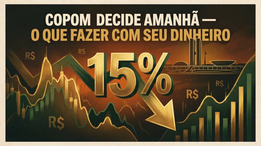 COPOM Decide Amanhã: Selic Cai 0,25% ou Fica em 15%? O Que Fazer Com Seu Dinheiro Antes da Decisão