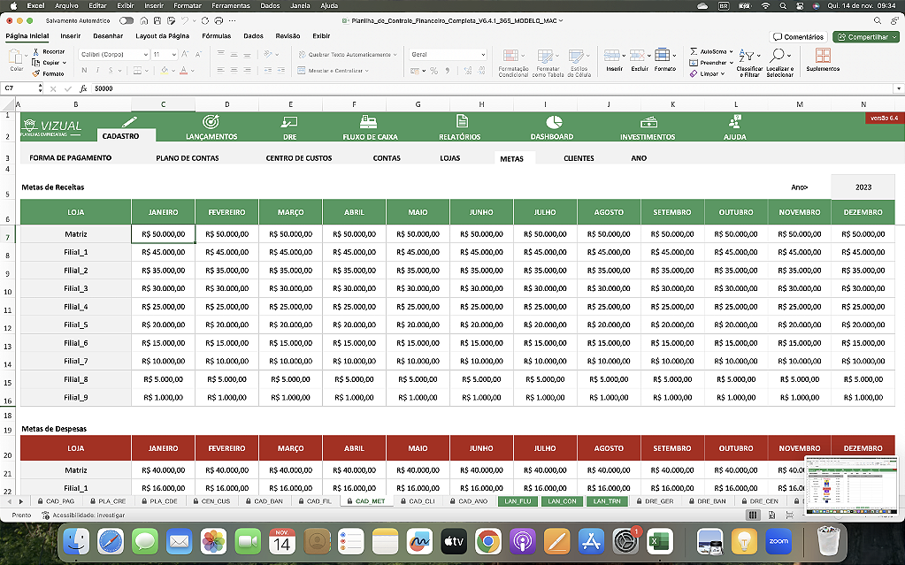 Planilha Controle Financeiro