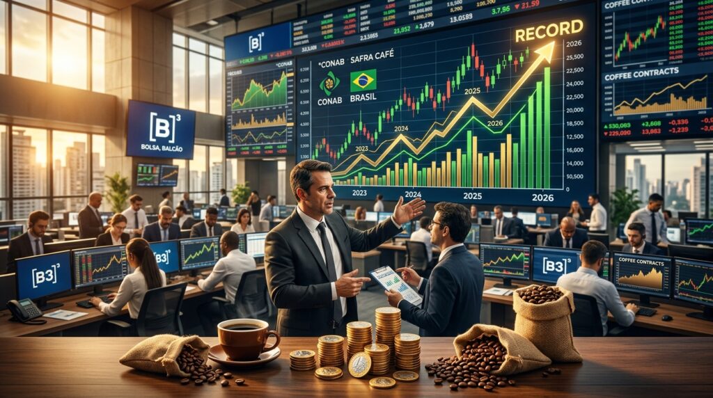 Safra de Café Deve Bater Recorde Histórico em 2026: o Que Isso Significa Pro Seu Bolso